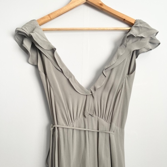 Reformation Gray Peppermint Bridesmaid Chiffon Long Dress US XS - Picture 10 of 12